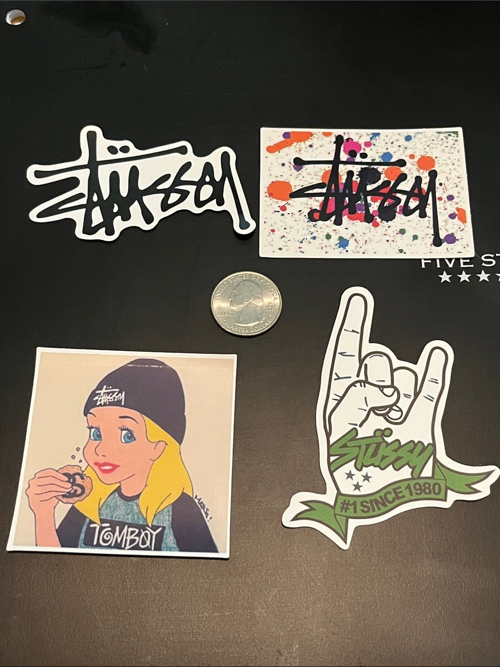 Stussy Sticker Set - Black, White, Green, Multi